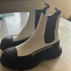 Alexander McQueen black and white boots